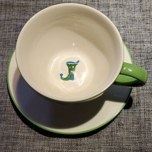 Starbucks Green Mug and Saucer Christmas
